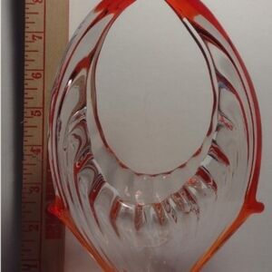 Elegant Reddish Orange Murano Glass Vase